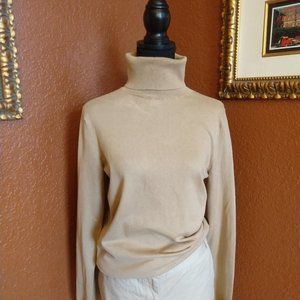 Tan, Beige Women's Banana Republic turtleneck sweater in large